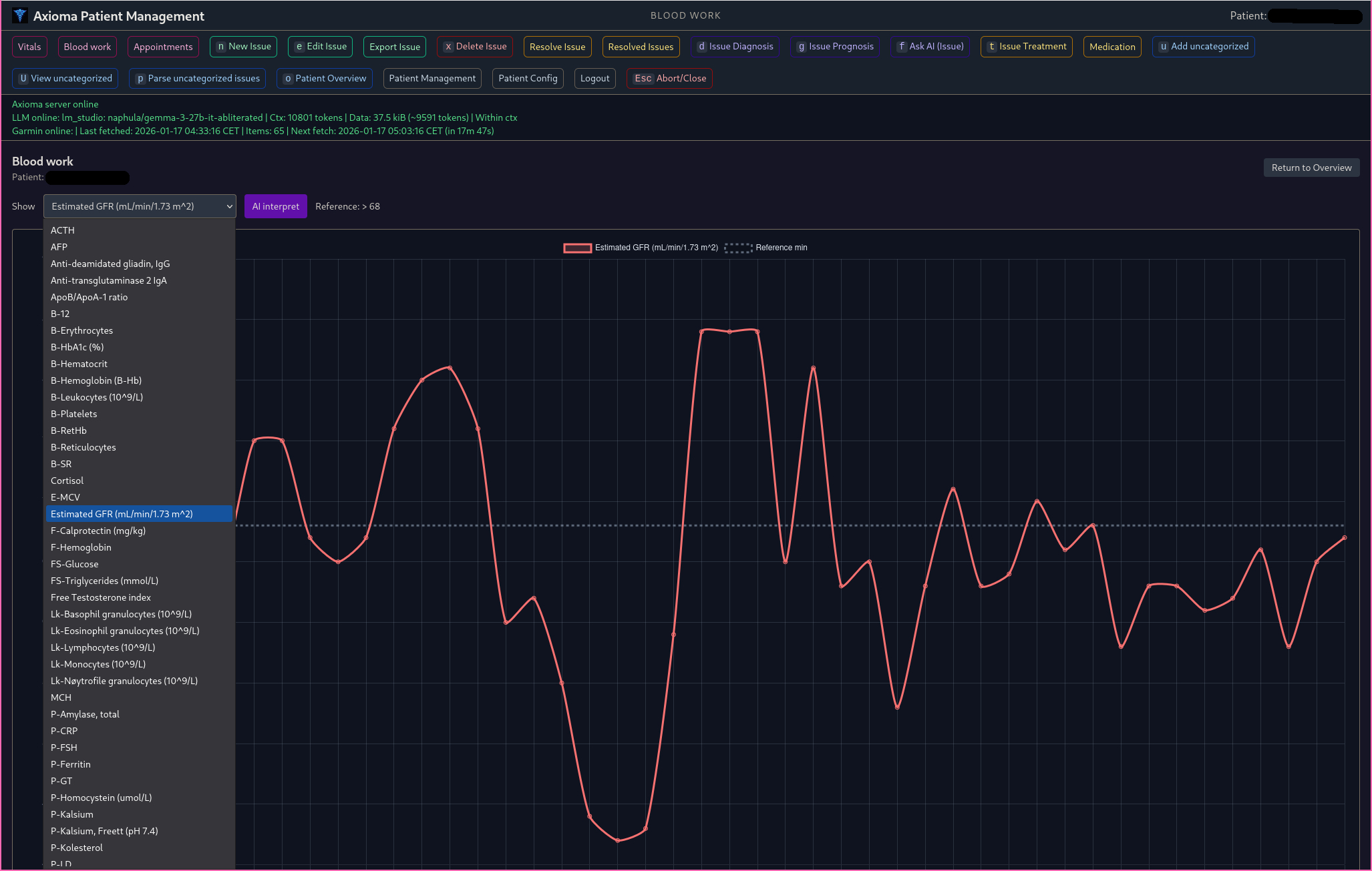 Blood Work Tracking and Analytics
