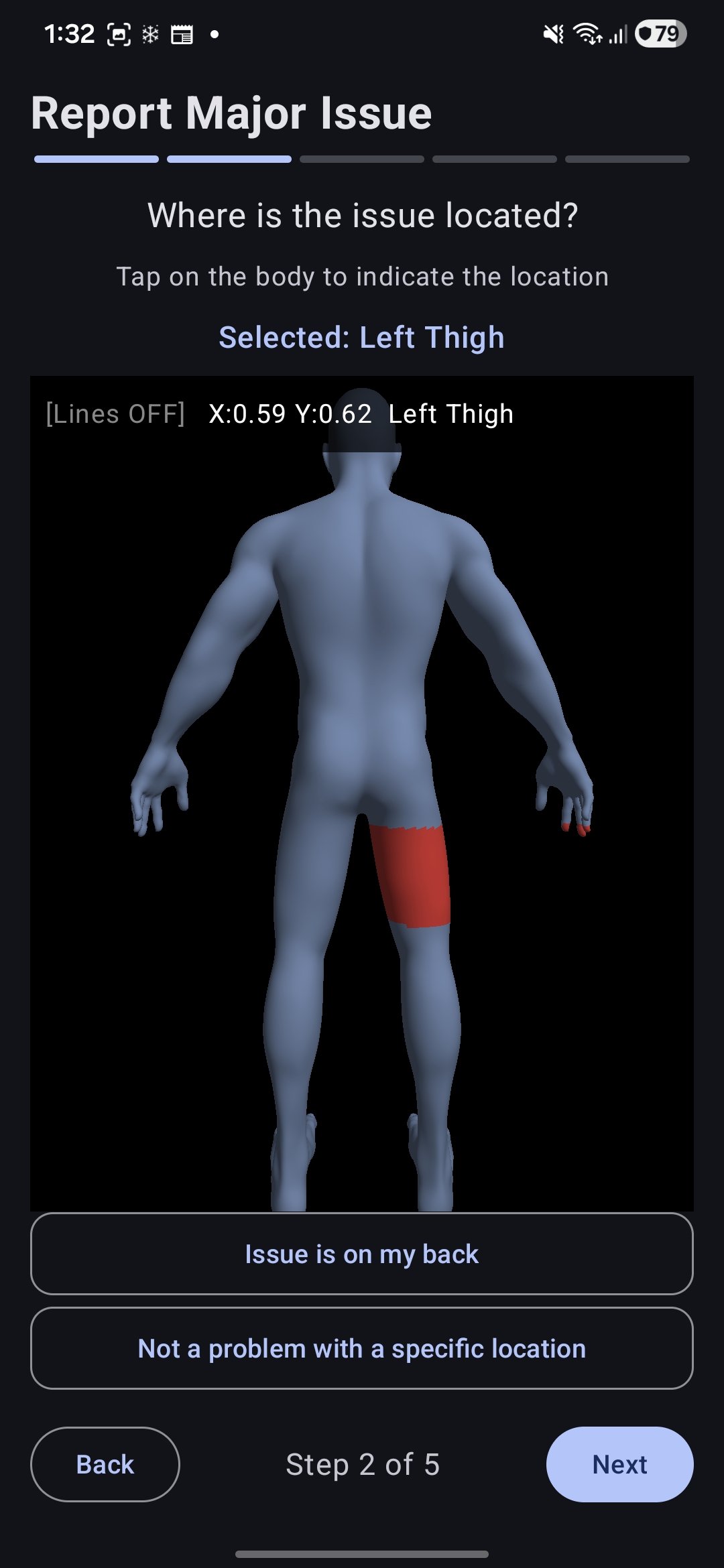 3D Body Location Selection
